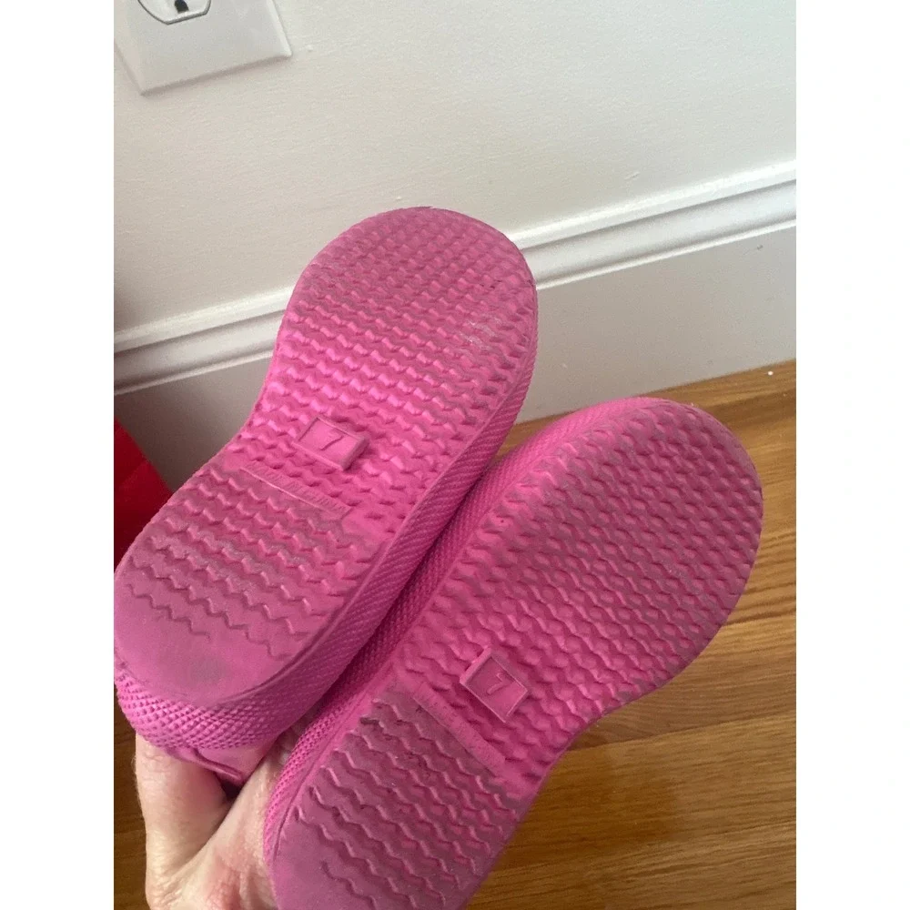 Hunter Kids First Classic Rain Boots Pink Matte Rubber Wellies Size 7 Toddler